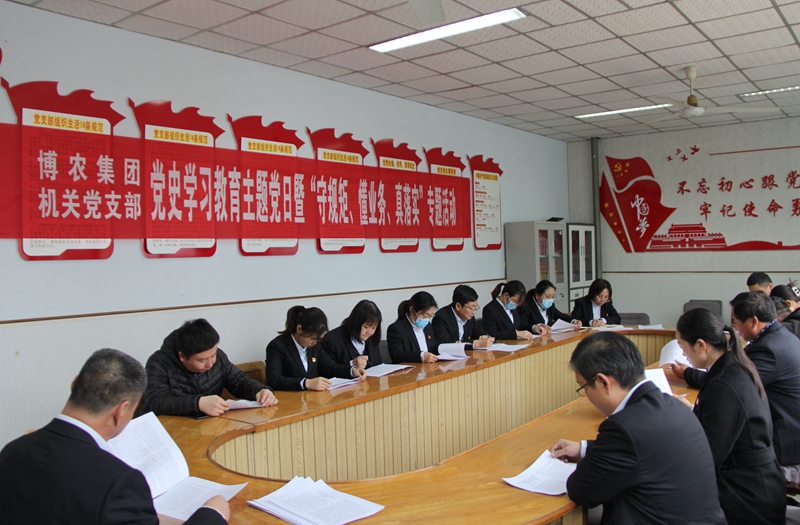 博農(nóng)集團(tuán)機(jī)關(guān)黨支部扎實(shí)開展黨史學(xué)習(xí)教育工作、有序推進(jìn)“守規(guī)矩、懂業(yè)務(wù)、真落實(shí)”專項(xiàng)活動(dòng)
